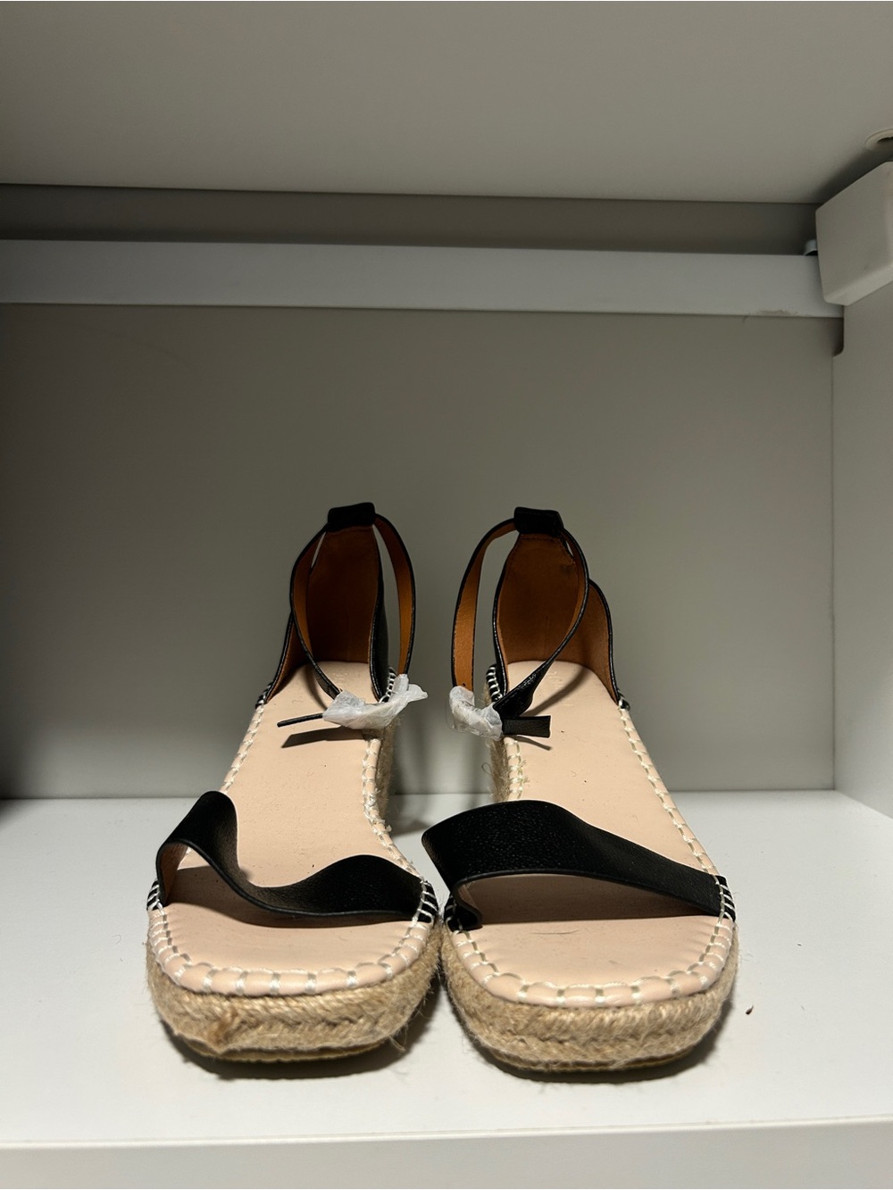 Black Espadrille Ankle-Strap Sandals